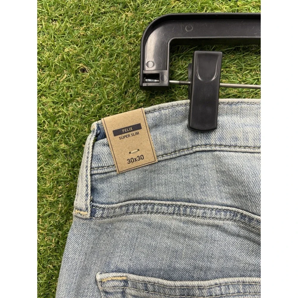 Abercrombie & Fitch Jeans Mens 30x30 Felix Super Slim Stretch Light Wash Denim